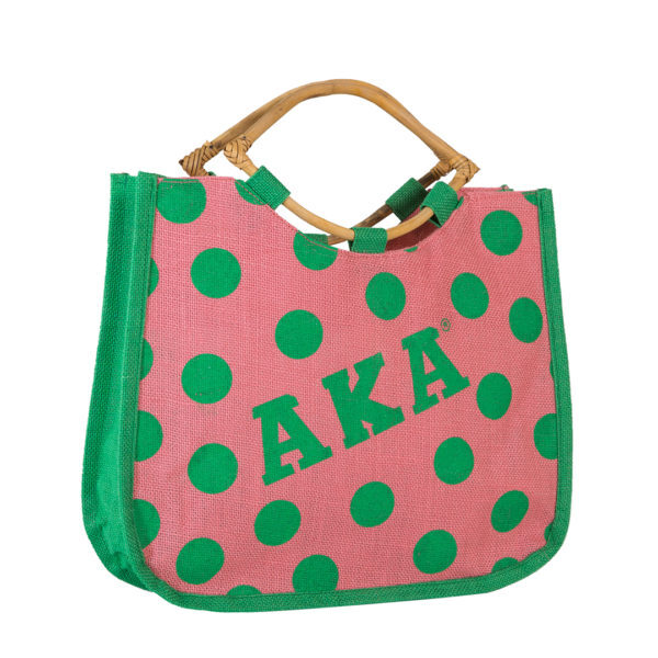 Polka Dot Jute Bag - Alpha Kappa Alpha