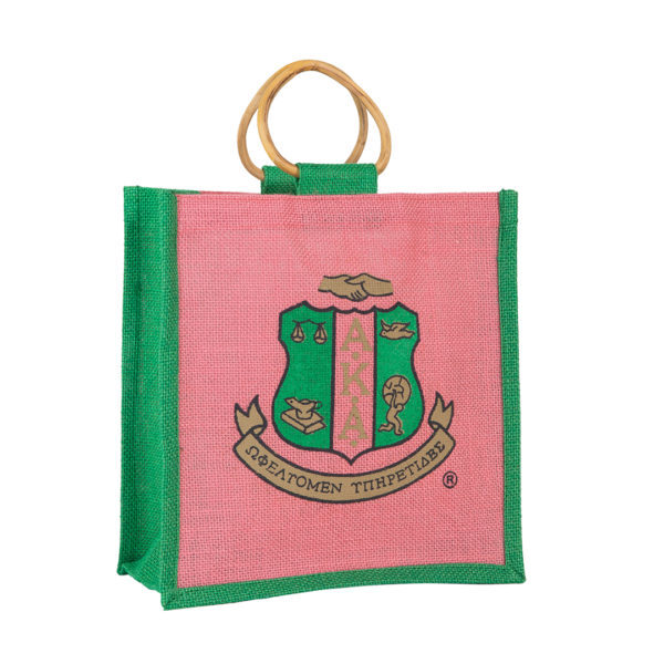 Mini Crest Jute Bag - Alpha Kappa Alpha