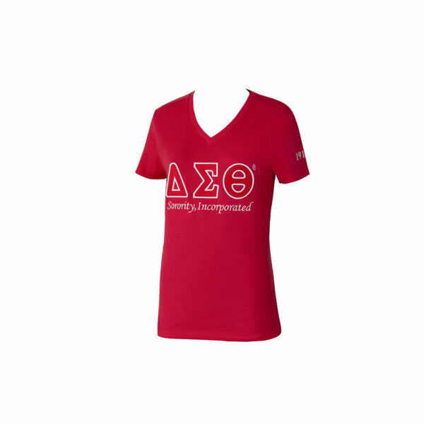 Luxury Embroidered Tee - Delta Sigma Theta, XXX-Large, Red