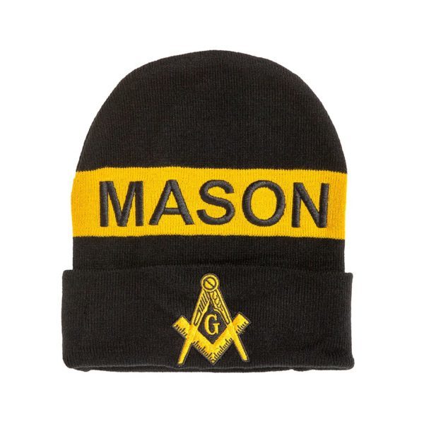 Embroidered Knit Beanie - Mason, Black