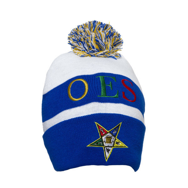 Embroidered Knit Beanie - Eastern Star, White
