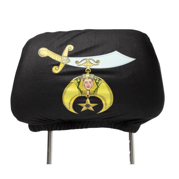 Car Seat Headrest Cover - Shriner, Black