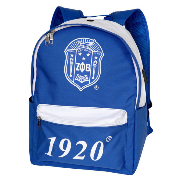 USB-Port Backpack - Zeta Phi Beta, Blue