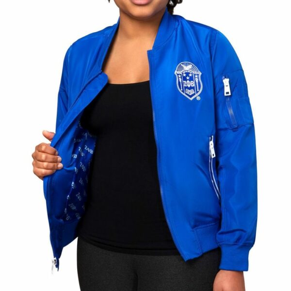 Satin Bomber Jacket - Zeta Phi Beta, Small