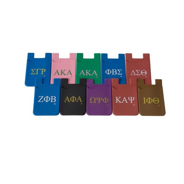 Silicone Phone Wallet - Alpha Phi Alpha, Black