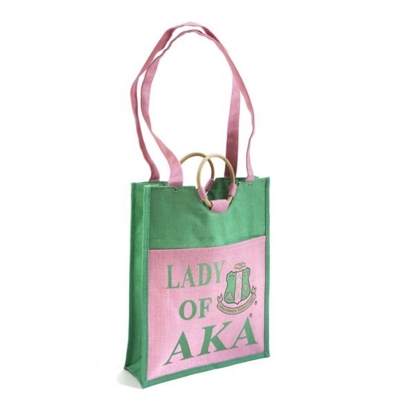 Pocket Jute Bag - Alpha Kappa Alpha