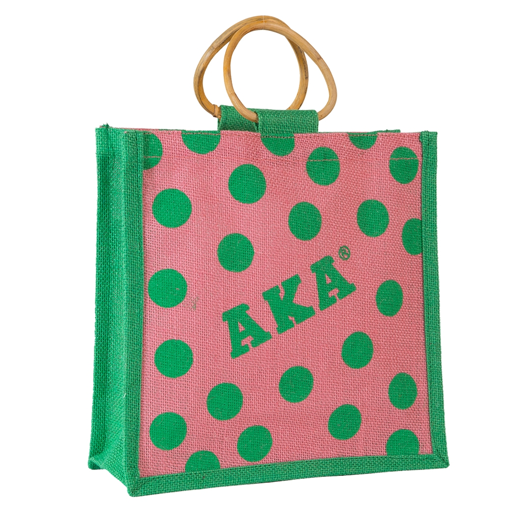 Mini Polka Dot Jute Bag