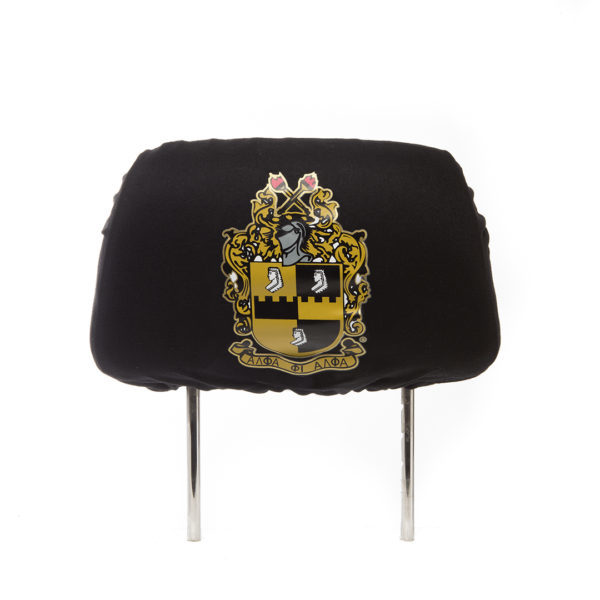 Car Seat Headrest Cover - Alpha Phi Alpha, Black
