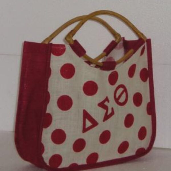 Polka Dot Jute Bag - Delta Sigma Theta