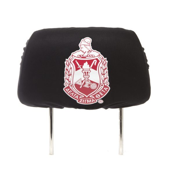 Car Seat Headrest Cover - Delta Sigma Theta, Black