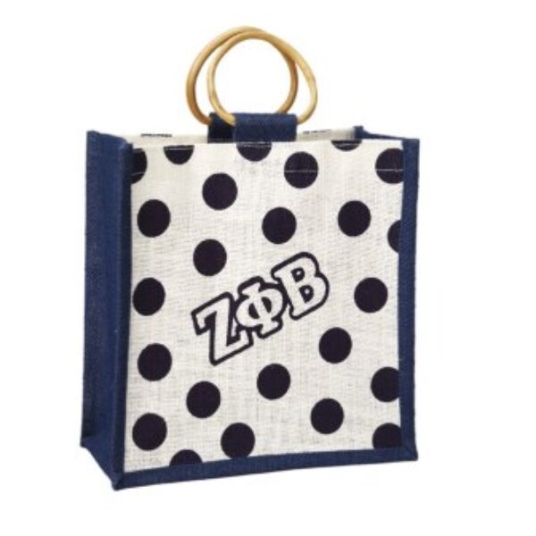 Mini Polka Dot Jute Bag - Zeta Phi Beta