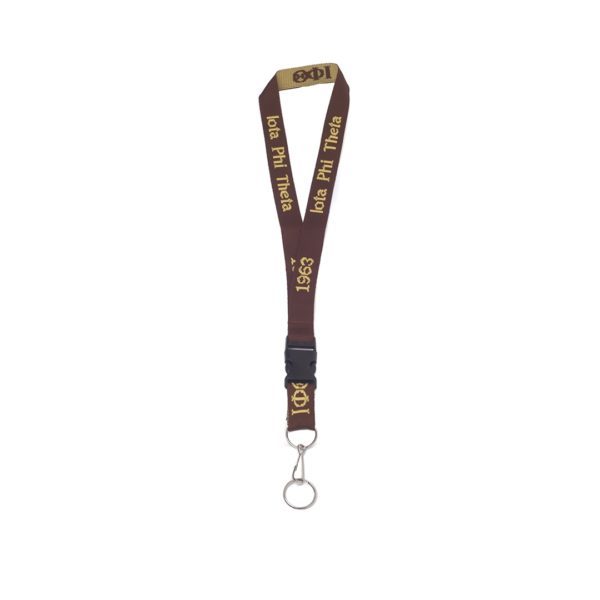 Woven Embroidered Lanyard - Iota Phi Theta, Brown