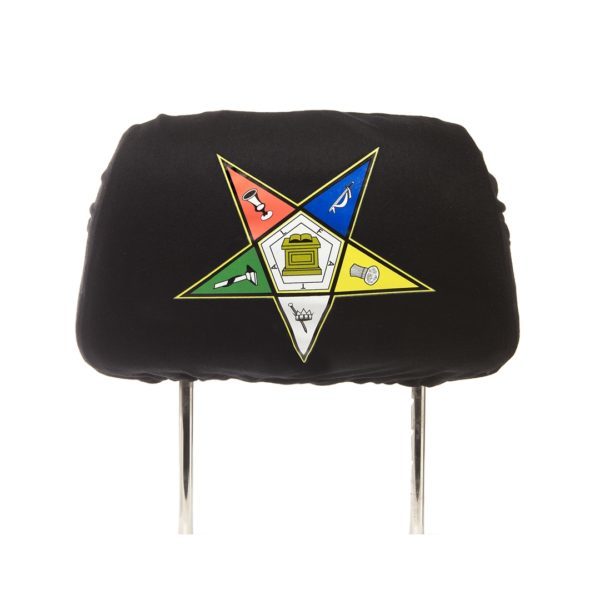 Car Seat Headrest Cover - Eastern Star, Black