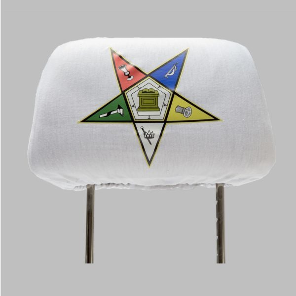 Car Seat Headrest Cover - Eastern Star, White