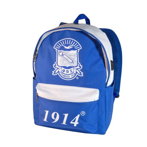 USB-Port Backpack - Phi Beta Sigma, Blue