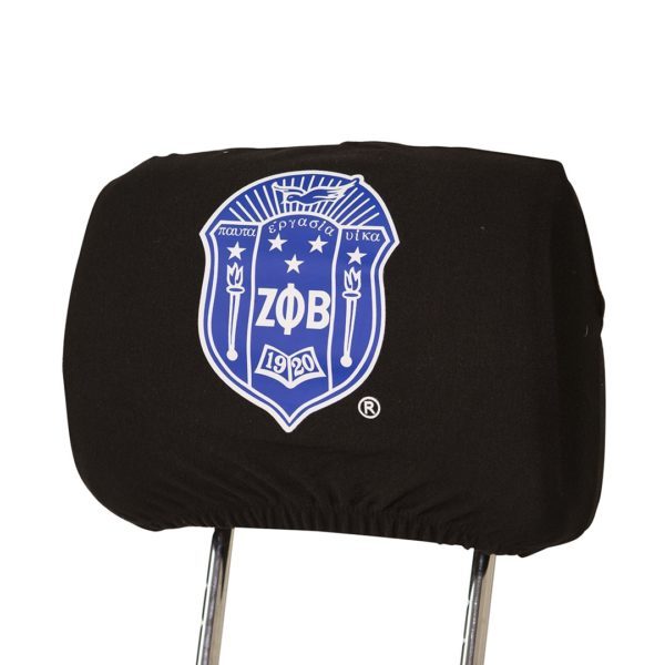 Car Seat Headrest Cover - Zeta Phi Beta, Black