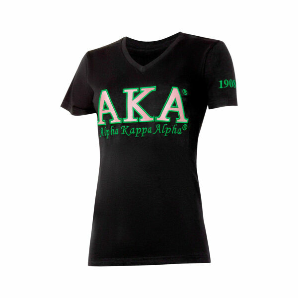Luxury Embroidered Tee - Alpha Kappa Alpha, XXX-Large, Black