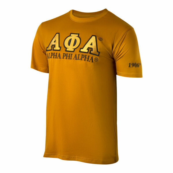 Luxury Embroidered Tee - Alpha Phi Alpha, XXXX-Large, OldGold