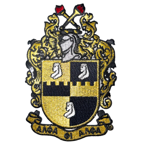5 Inch Crest - Alpha Phi Alpha, Black/OldGold