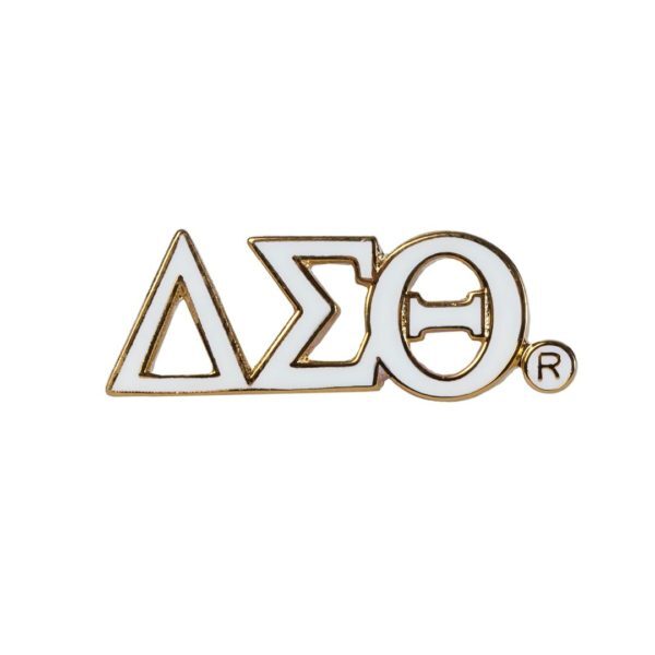 3-LTR Lapel Pin - Delta Sigma Theta, White