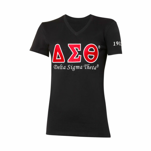 Luxury Embroidered Tee - Delta Sigma Theta, XXX-Large, Black