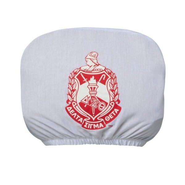 Car Seat Headrest Cover - Delta Sigma Theta, White