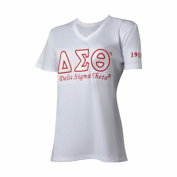 Luxury Embroidered Tee - Delta Sigma Theta, XXX-Large, White