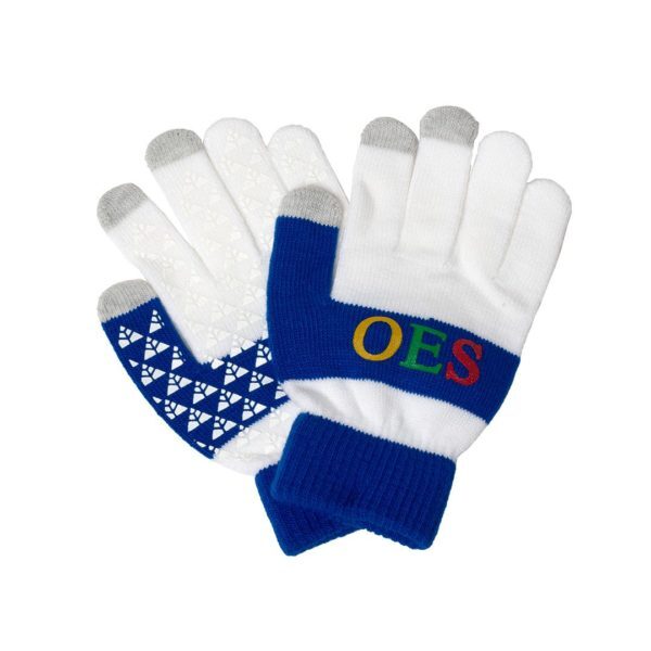Knit Texting Gloves - Eastern Star, White