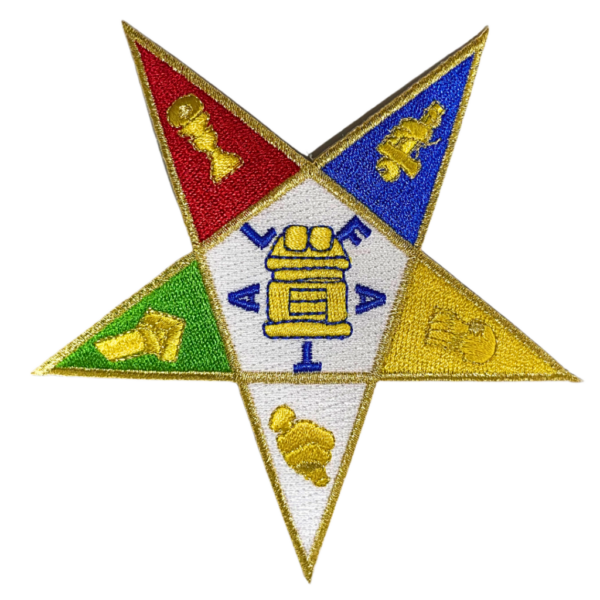 5 Inch Crest - Eastern Star, White/Yellow/Red/Green/Blue
