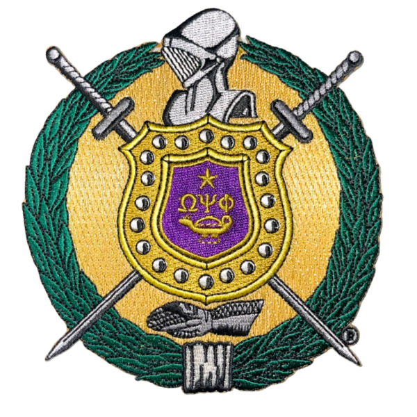 5 Inch Crest - Omega Psi Phi, Purple/OldGold