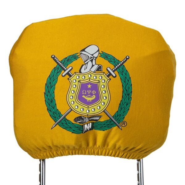 Car Seat Headrest Cover - Omega Psi Phi, OldGold