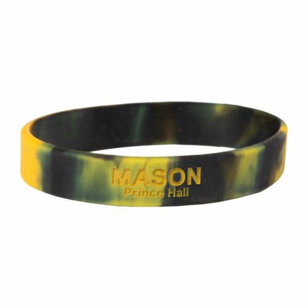 Tie-Dye Silicone Wristband - Prince Hall, Black/Gold