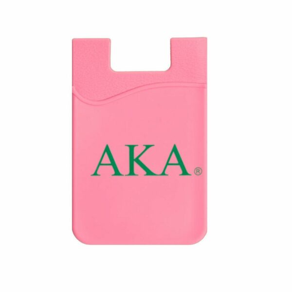 Silicone Phone Wallet - Alpha Kappa Alpha, Pink