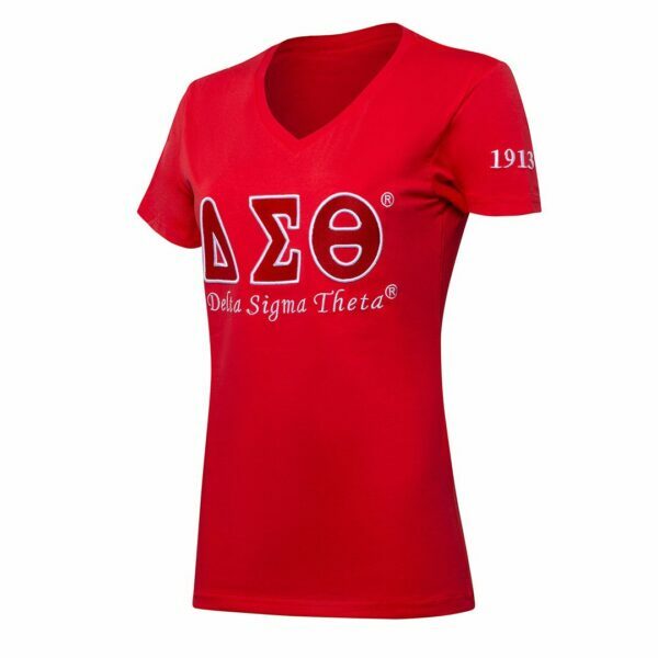Luxury Embroidered Tee - Delta Sigma Theta, XXX-Large, Red