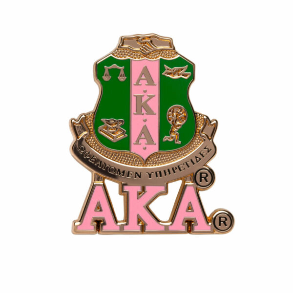 3D Crest Lapel Pin w/ Letters - Alpha Kappa Alpha