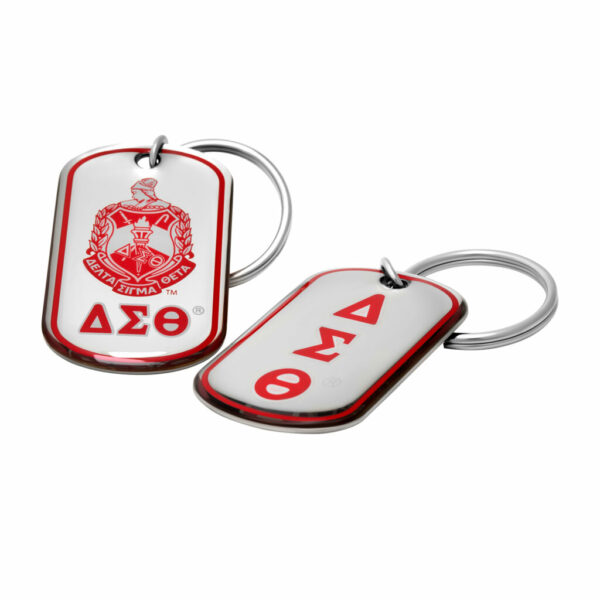 Epoxy Dog-Tag Key Ring - Delta Sigma Theta