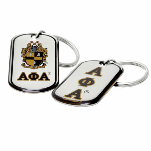 Epoxy Dog-Tag Key Ring - Alpha Phi Alpha