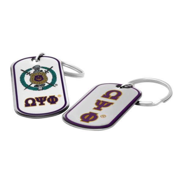 Epoxy Dog-Tag Key Ring - Omega Psi Phi
