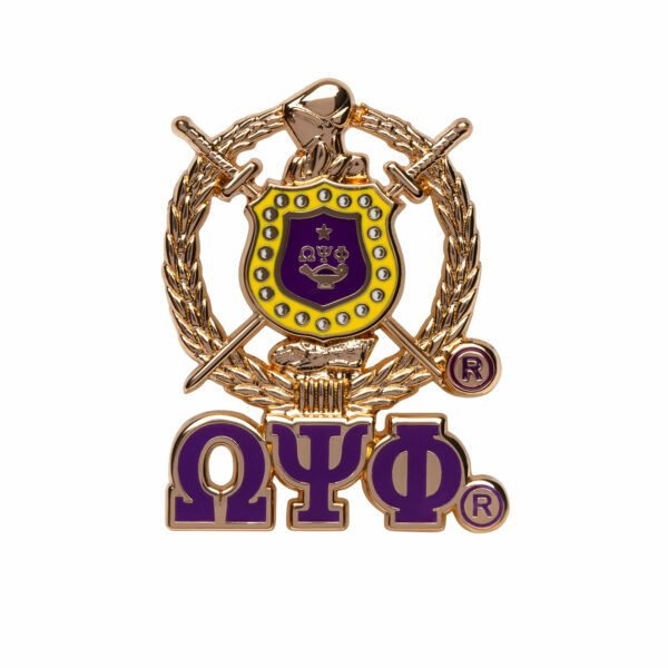 3D Crest Lapel Pin w/ Letters - Omega Psi Phi