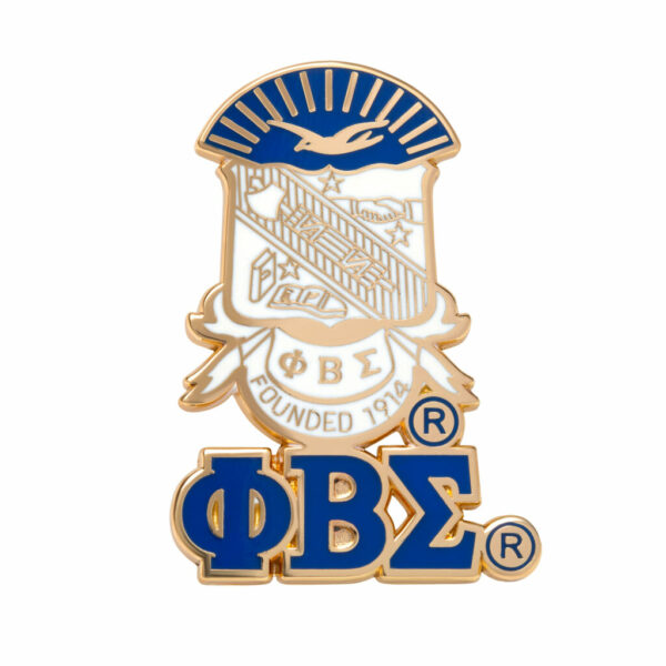 3D Crest Lapel Pin w/ Letters - Phi Beta Sigma