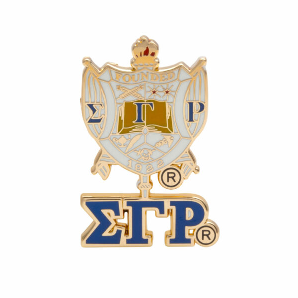 3D Crest Lapel Pin w/ Letters - Sigma Gamma Rho