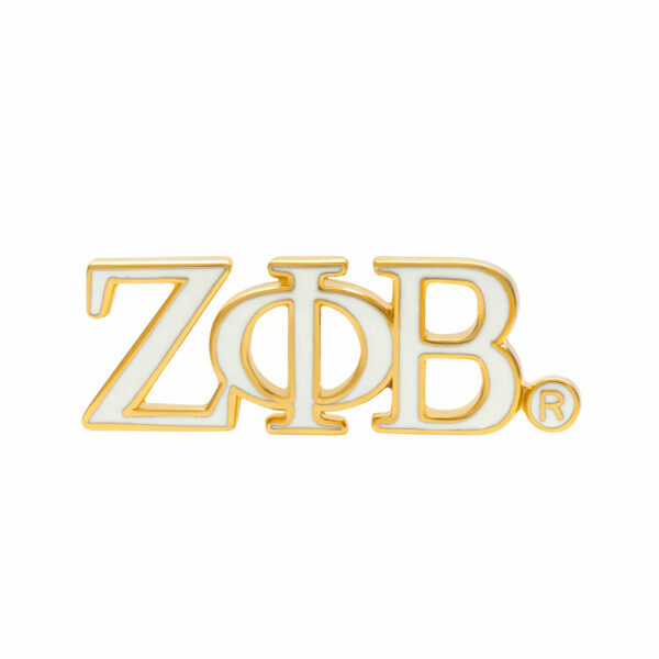 3-LTR Lapel Pin - Zeta Phi Beta, White