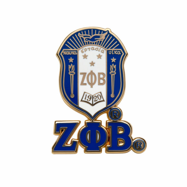 3D Crest Lapel Pin w/ Letters - Zeta Phi Beta