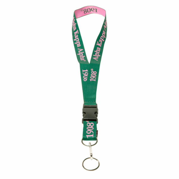 Woven Embroidered Lanyard - Alpha Kappa Alpha, Green