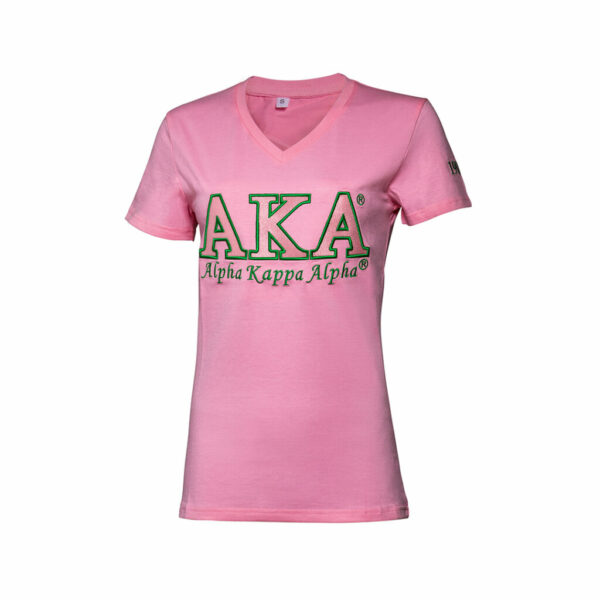 Luxury Embroidered Tee - Alpha Kappa Alpha, XXX-Large, Pink