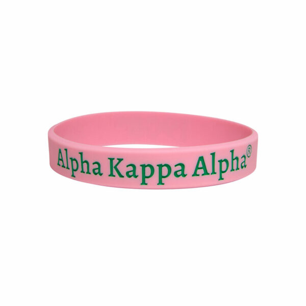 Solid Silicone Wristband - Alpha Kappa Alpha, Pink