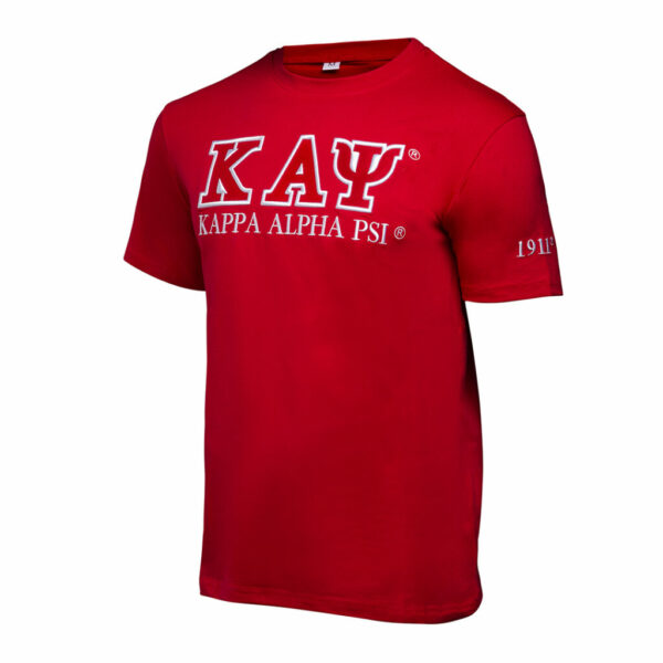 Luxury Embroidered Tee - Kappa Alpha Psi, Medium, Red