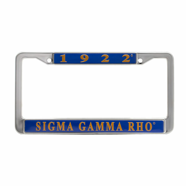 License Plate Frame - Sigma Gamma Rho, Blue