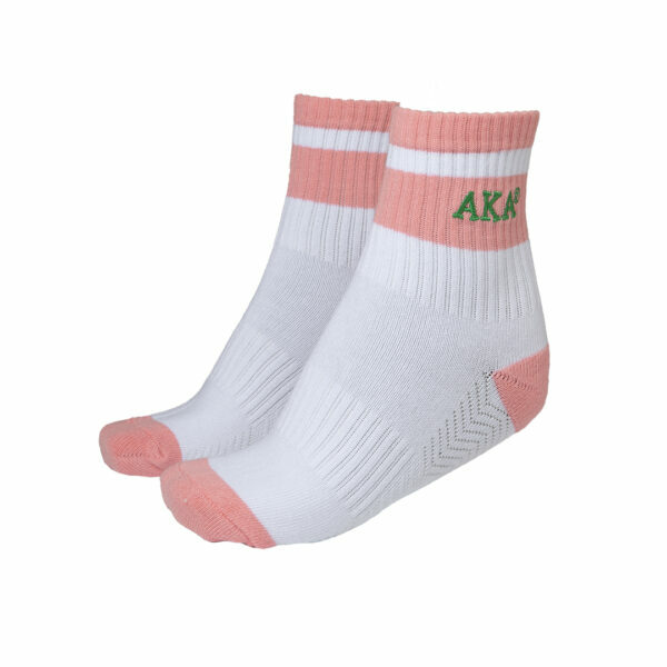 Quarter Socks - Alpha Kappa Alpha, White