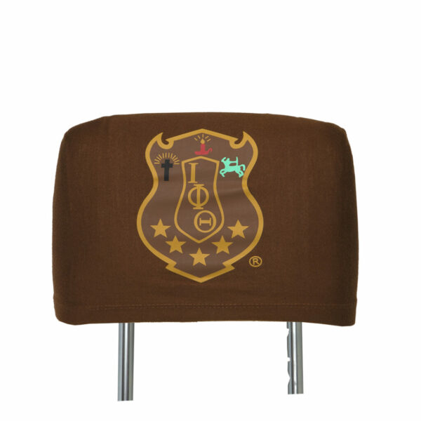 Car Seat Headrest Cover - Iota Phi Theta, Brown